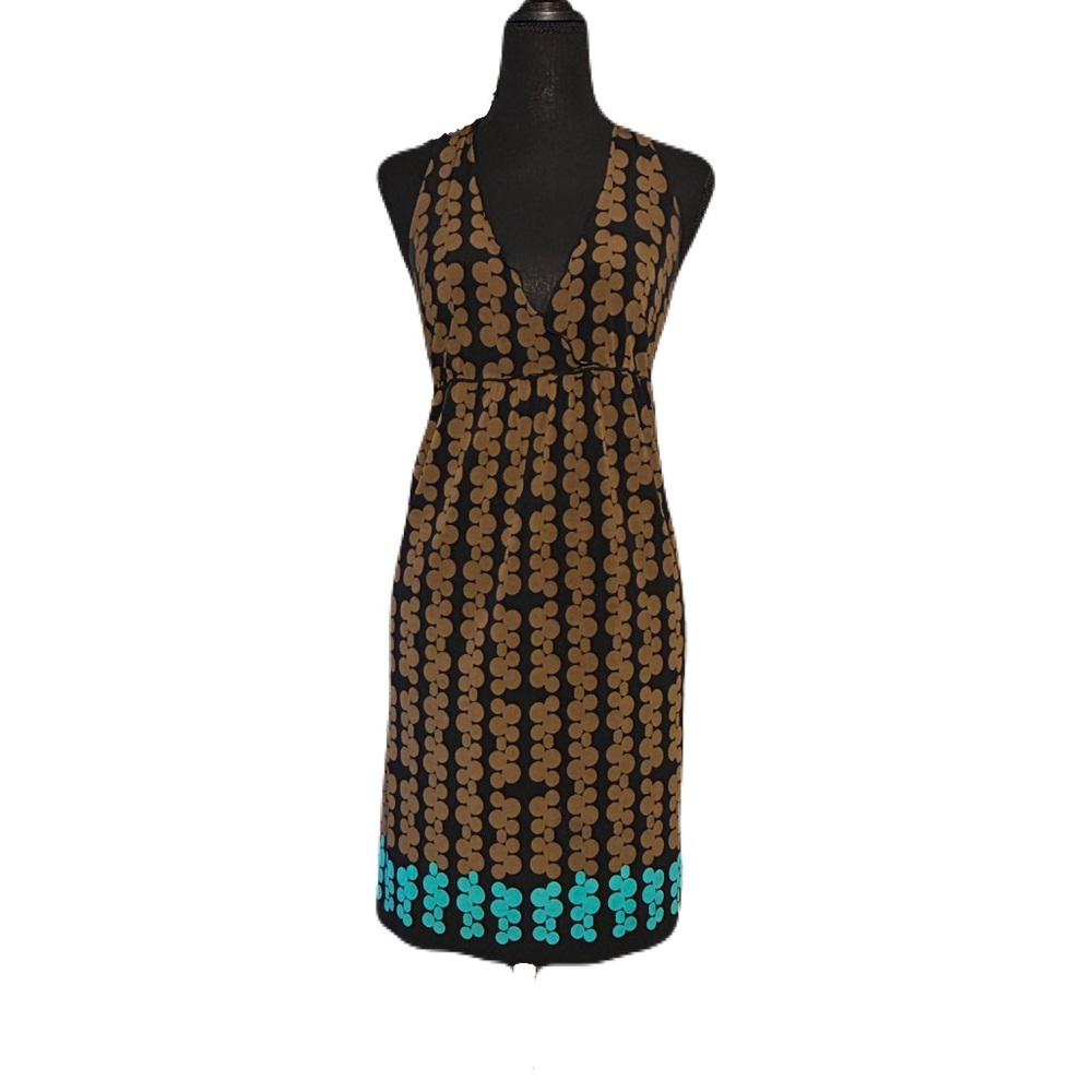 Max Edition Black and Brown Backless Dress